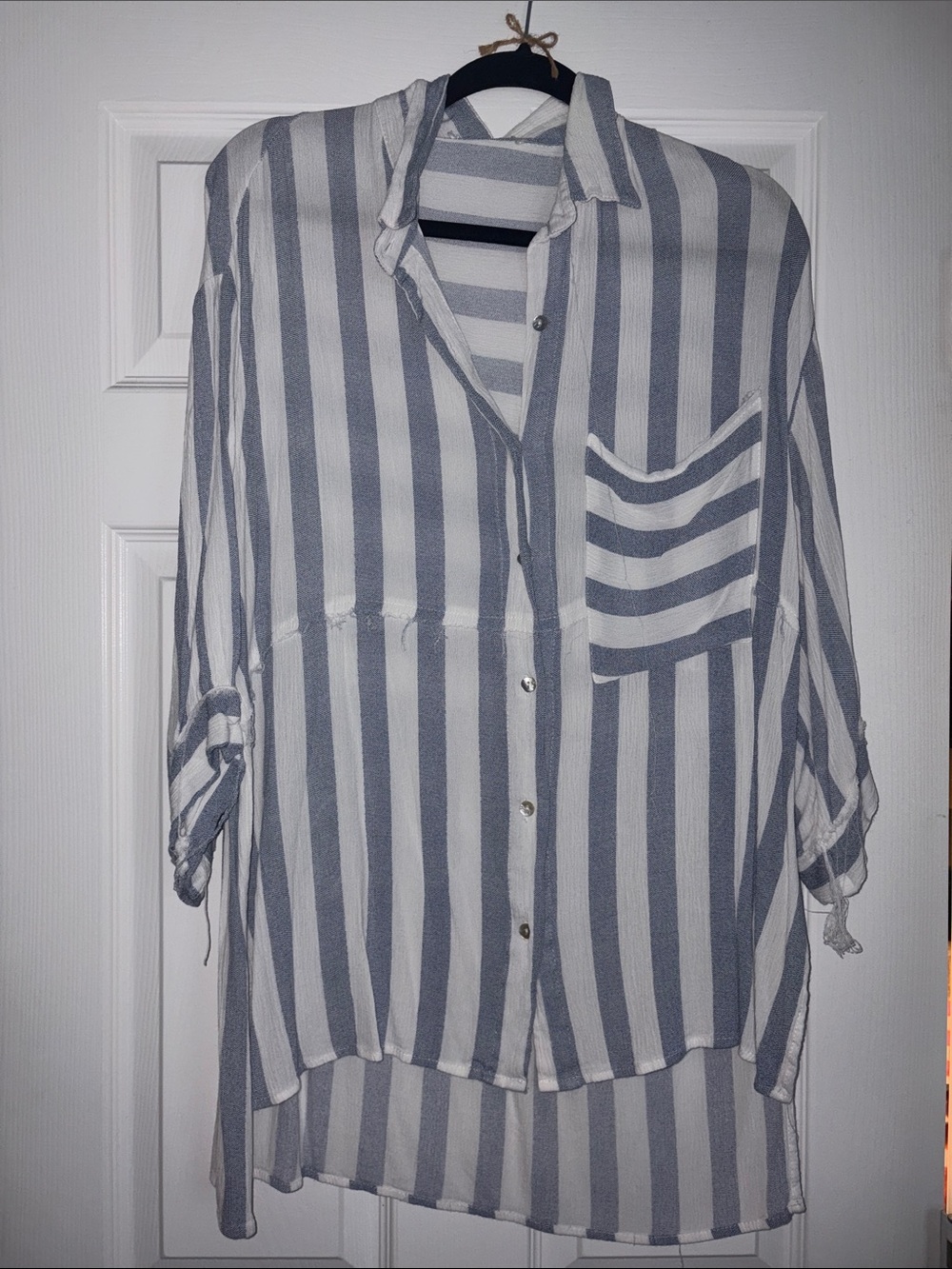 Women’s L Oversized Flowy Stripe Tunic